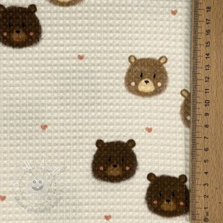 Bavlna s vaflovou väzbou Bears digital print