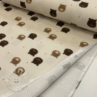 Bavlna s vaflovou väzbou Bears digital print