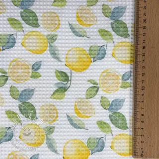 Bavlna s vaflovou väzbou Lemons digital print