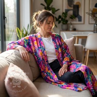 Viskóza SATIN Flowers Danna digital print