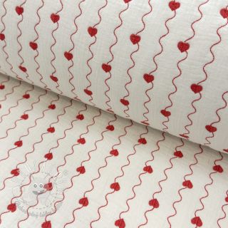 Dvojitá gázovina/mušelín STEPPED Heart