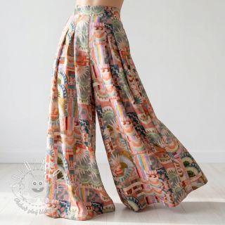 Viskóza ECOVERO Abstract multi digital print