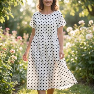 Viskóza RADIANCE Polka dot white
