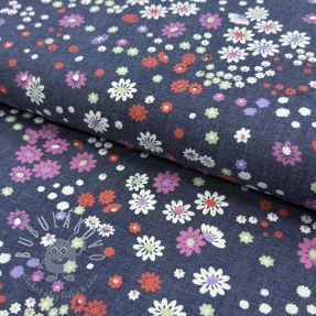 Bavlnená látka JEANS Flowers