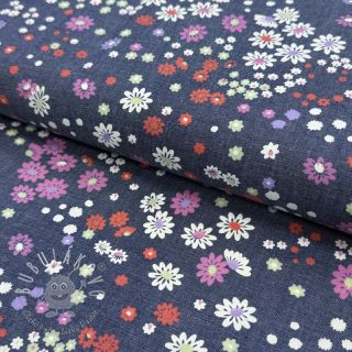 Bavlnená látka JEANS Flowers