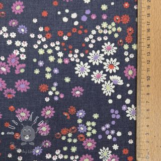 Bavlnená látka JEANS Flowers