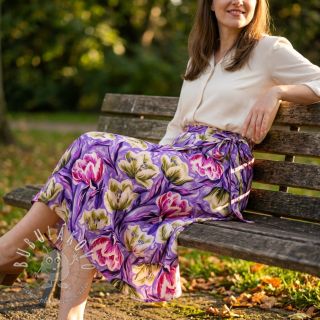 Viskóza ECOVERO Flowers design A digital print