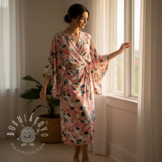 Viskóza SATIN Flowers Tora digital print