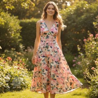 Viskóza SATIN Flowers Tora digital print