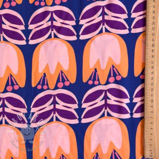 Viskóza ECOVERO Flowers Celia cobalt