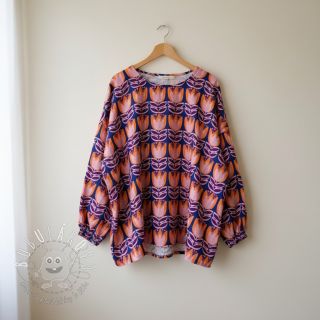 Viskóza ECOVERO Flowers Celia cobalt