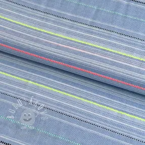 Bavlnená látka YARN DYED NEON Stripe summer