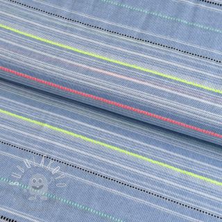 Bavlnená látka YARN DYED NEON Stripe summer