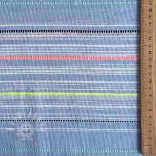 Bavlnená látka YARN DYED NEON Stripe summer
