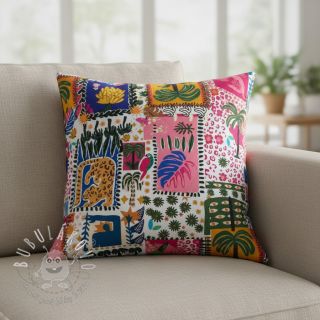 Bavlnená látka SATIN Summer patchwork digital print