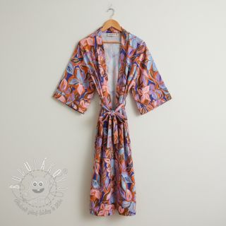 Bavlnená látka VISCOSE Flowers dark petrol