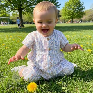 Dvojitá gázovina/mušelín Leaves in stripes digital print ORGANIC