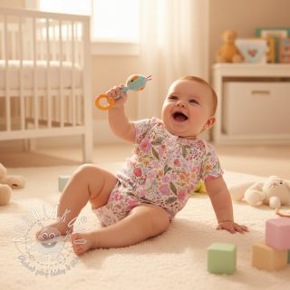 Dvojitá gázovina/mušelín Flowers pink dream digital print