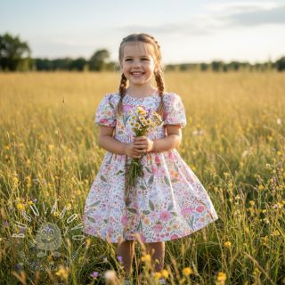 Dvojitá gázovina/mušelín Flowers pink dream digital print