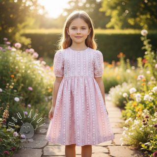 Dvojitá gázovina/mušelín Flowers check pink digital print