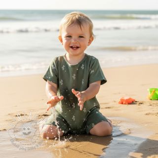 Dvojitá gázovina/mušelín EMBROIDERY Cactus green