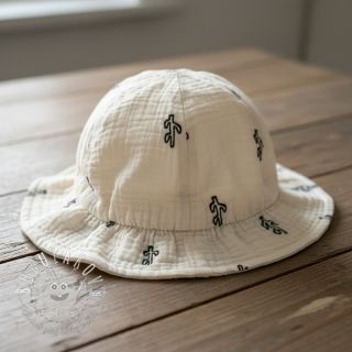 Dvojitá gázovina/mušelín EMBROIDERY Cactus SIMPLY NATURAL