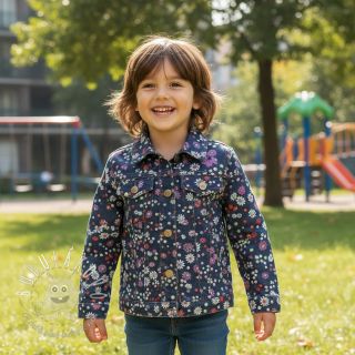 Bavlnená látka JEANS Flowers