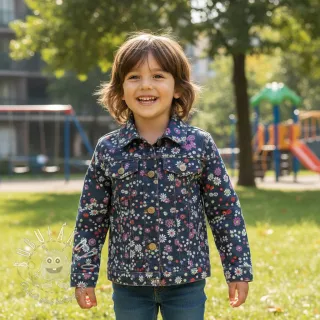 Bavlnená látka JEANS Flowers