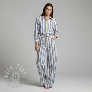 JEANS DENIM YARN DYED Stripe camel