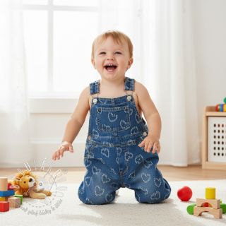 JEANS DENIM JACQUARD Hearts