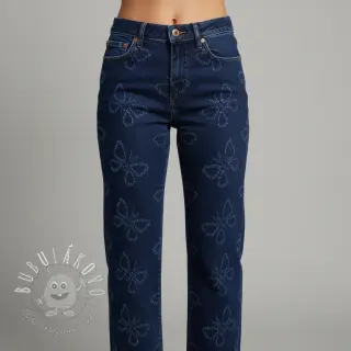 JEANS DENIM JACQUARD Butterflies