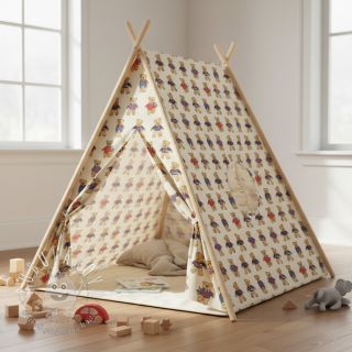 Dekoračná látka Linenlook Teddy Bear Cosy digital print