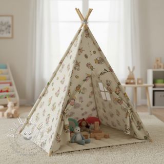 Dekoračná látka Linenlook Tomte Easter Egg digital print