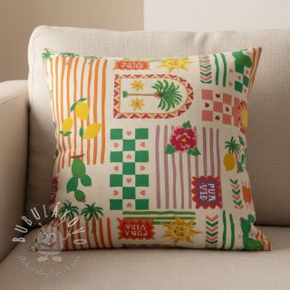 Dekoračná látka Linenlook Pura Vida Patch digital print