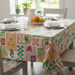 Dekoračná látka Linenlook Pura Vida Patch digital print