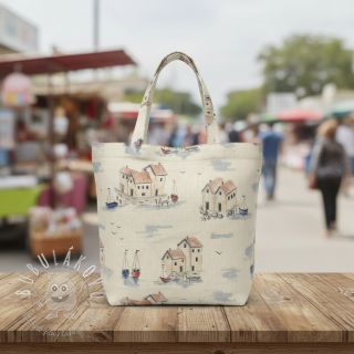 Dekoračná látka Linenlook Seaside House View digital print