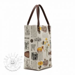 Dekoračná látka Linenlook Bee Honey Recipe digital print