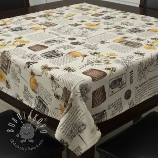 Dekoračná látka Linenlook Bee Honey Recipe digital print