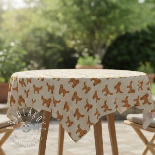 Dekoračná látka Linenlook Labradoodle Dog Love digital print