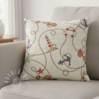 Dekoračná látka Linenlook Maritime Rope Mix digital print