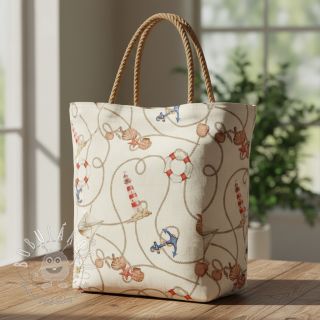 Dekoračná látka Linenlook Maritime Rope Mix digital print