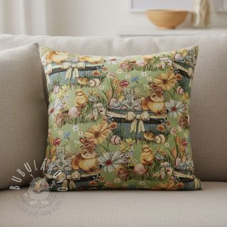 Dekoračná látka GOBELIN premium Playful Easter Scene