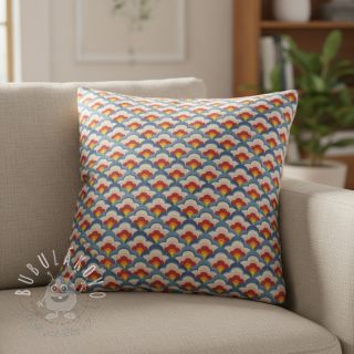 Dekoračná látka Linenlook Graphic Flower Scale digital print