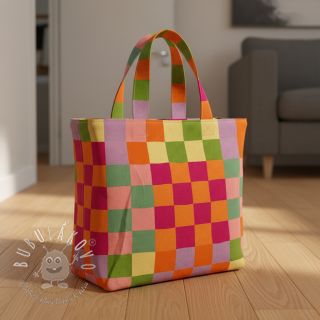 Dekoračná látka Joyful Block Patch digital print