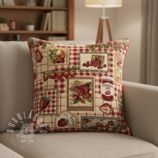 Dekoračná látka GOBELIN premium Strawberry Jam Check