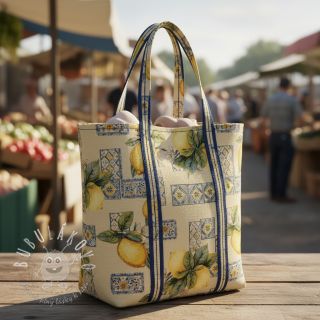 Dekoračná látka GOBELIN premium Citrus Lemon Azulejos