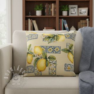 Dekoračná látka GOBELIN premium Citrus Lemon Azulejos