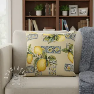 Dekoračná látka GOBELIN premium Citrus Lemon Azulejos