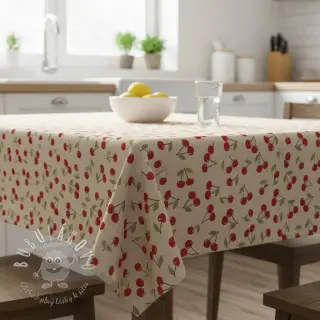 Dekoračná látka Linenlook premium Cherry Happy Joy