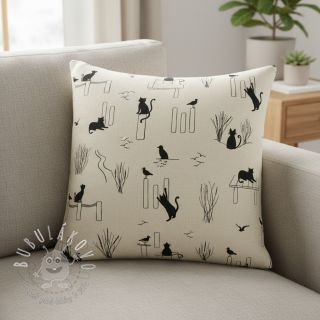 Dekoračná látka Linenlook premium Cat Sea Life